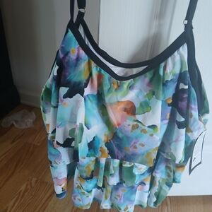 Maxine of Hollywood Swim Dress 24W 2 Pc Top&Skirt bathing suit NWT 22W Skirt